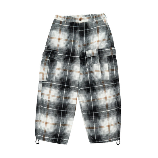 Flannel Baggy Cargo Pant - Black