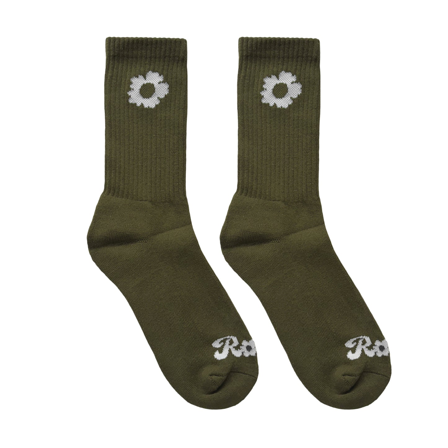 Flower Socks - Olive