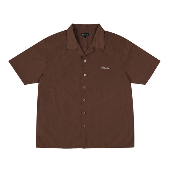 Crinkle Nylon Shirt - Brown