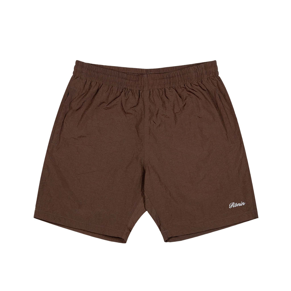 Crinkle Nylon Shorts - Brown