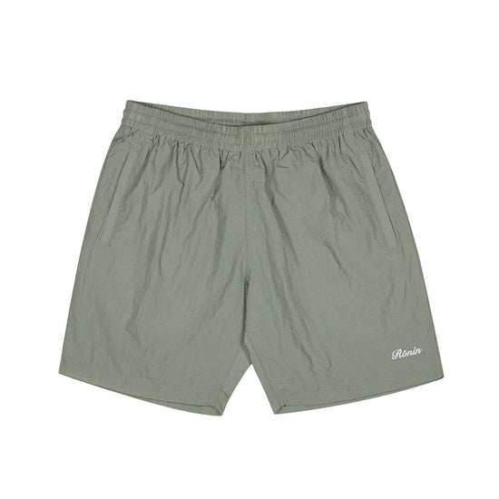Crinkle Nylon Shorts - Olive