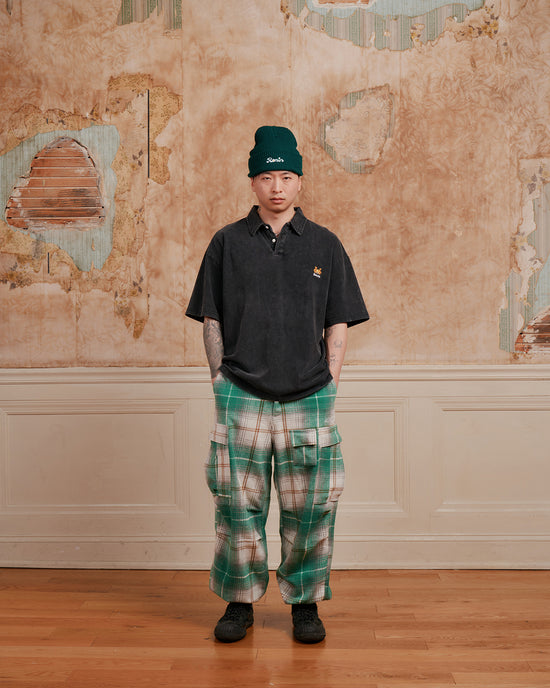 Flannel Baggy Cargo Pant - Green