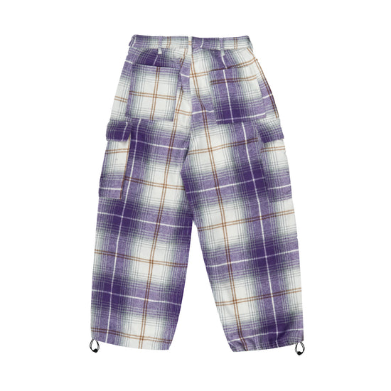 Flannel Baggy Cargo Pant - Purple