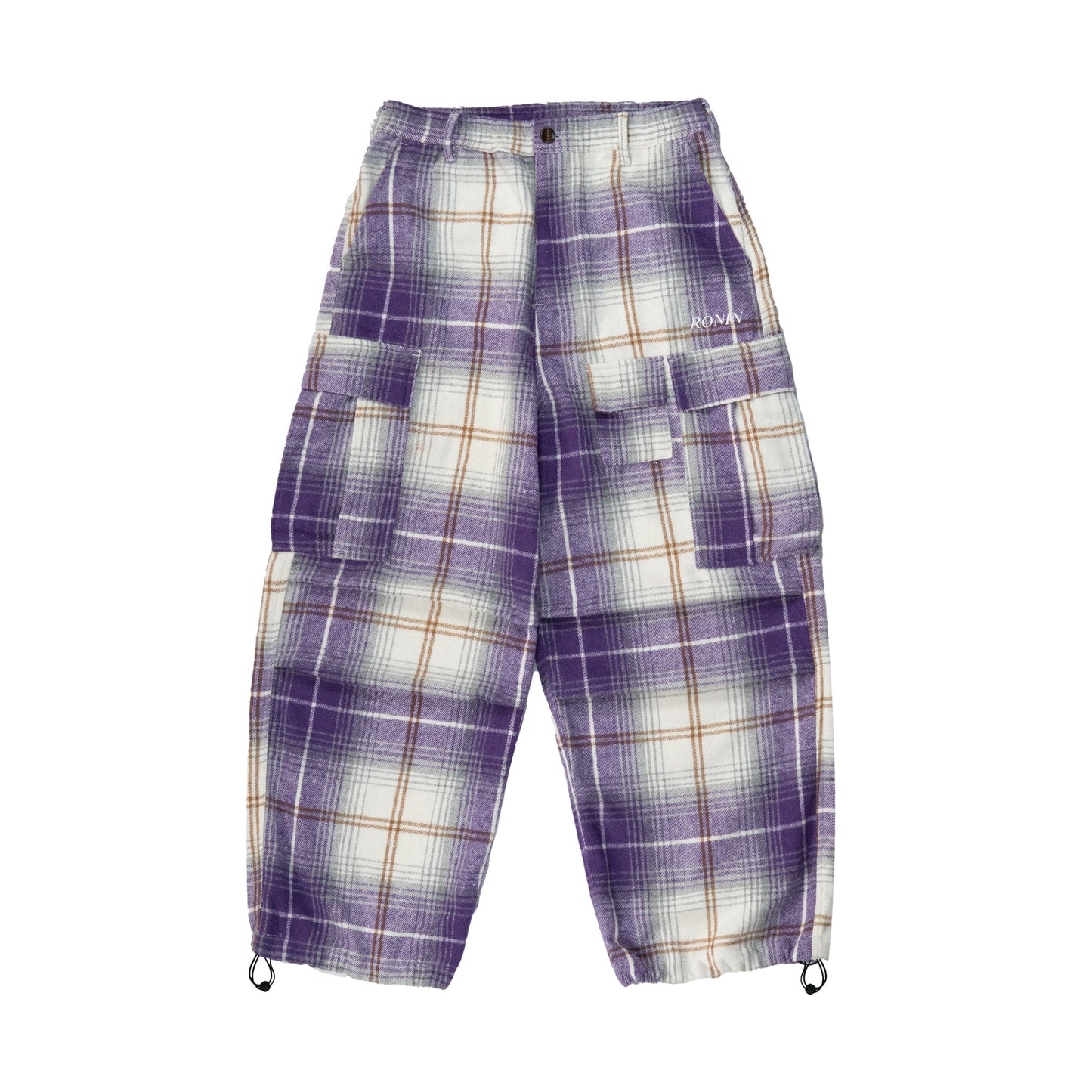 Flannel Baggy Cargo Pant - Purple