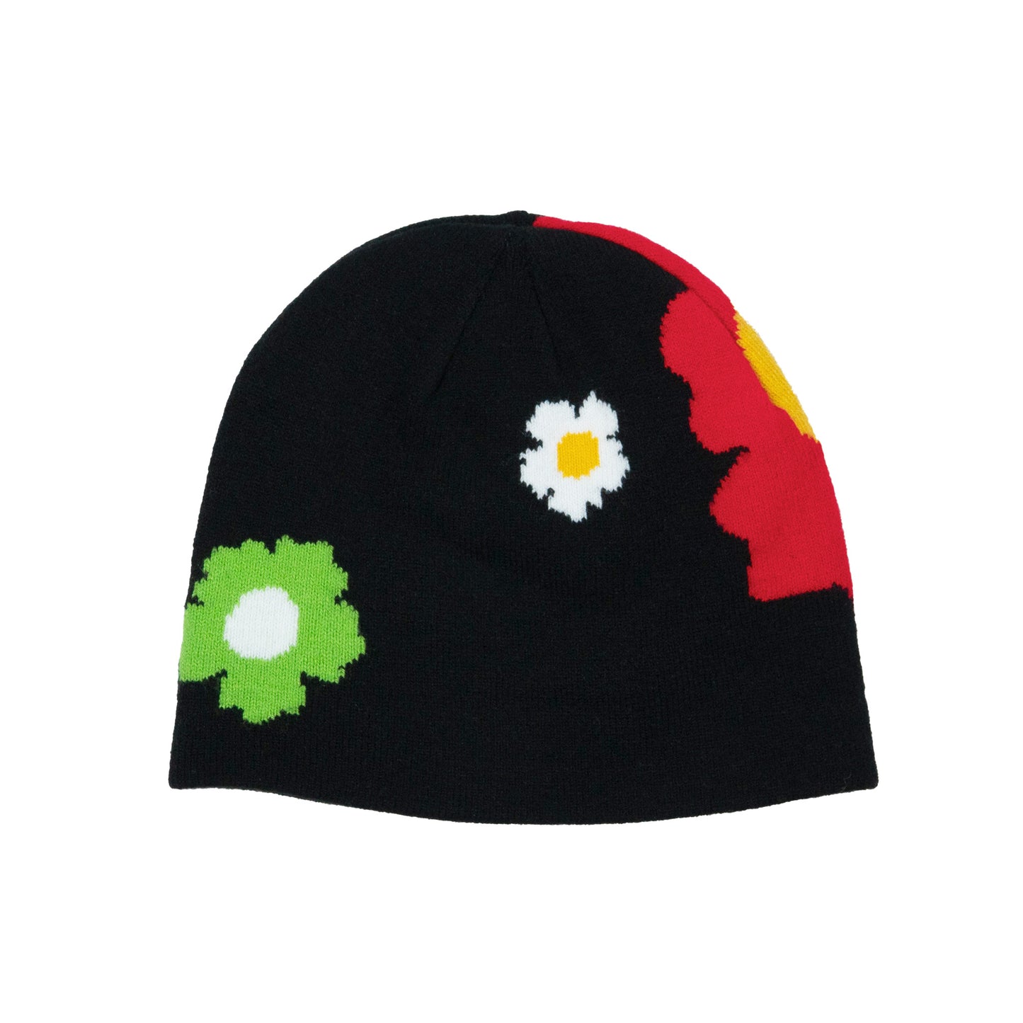 Flower Knit Beanie - Black