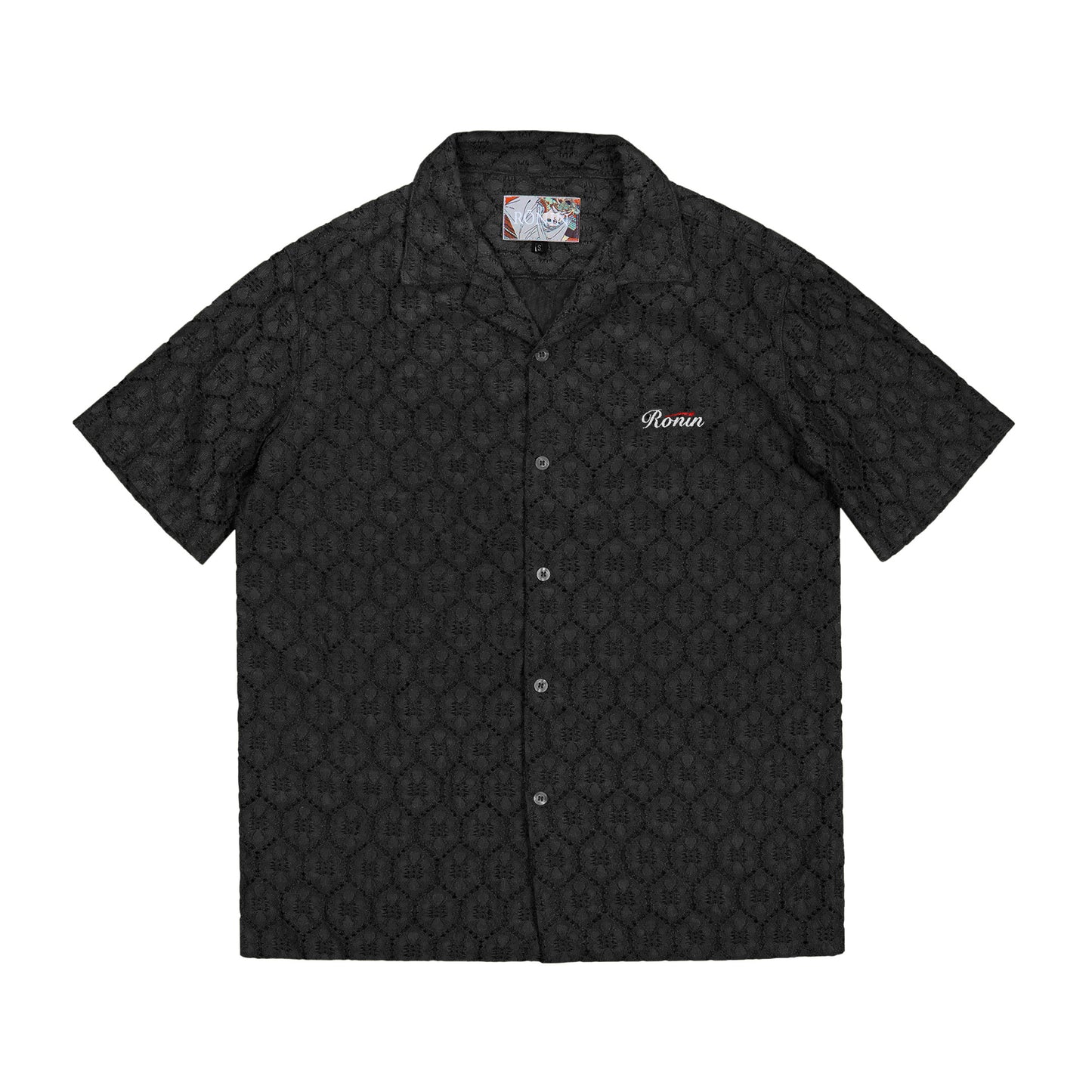 Honeycomb Lace Shirt - Black