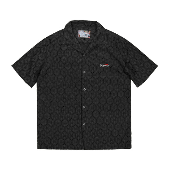 Honeycomb Lace Shirt - Black