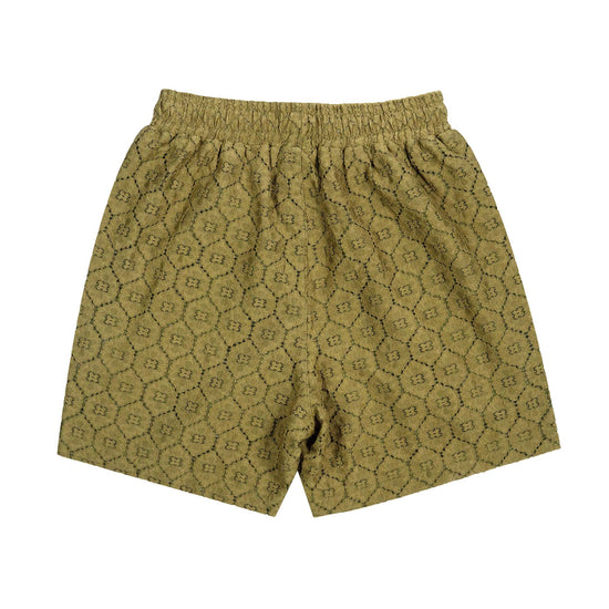 Honeycomb Lace Shorts - Olive