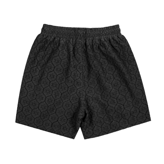 Honeycomb Lace Shorts - Black
