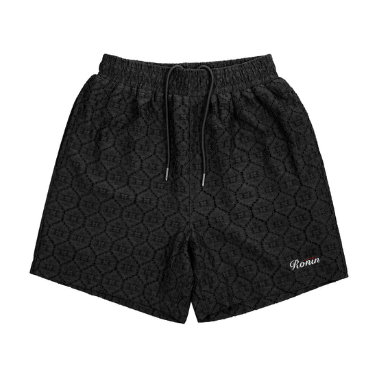 Honeycomb Lace Shorts - Black