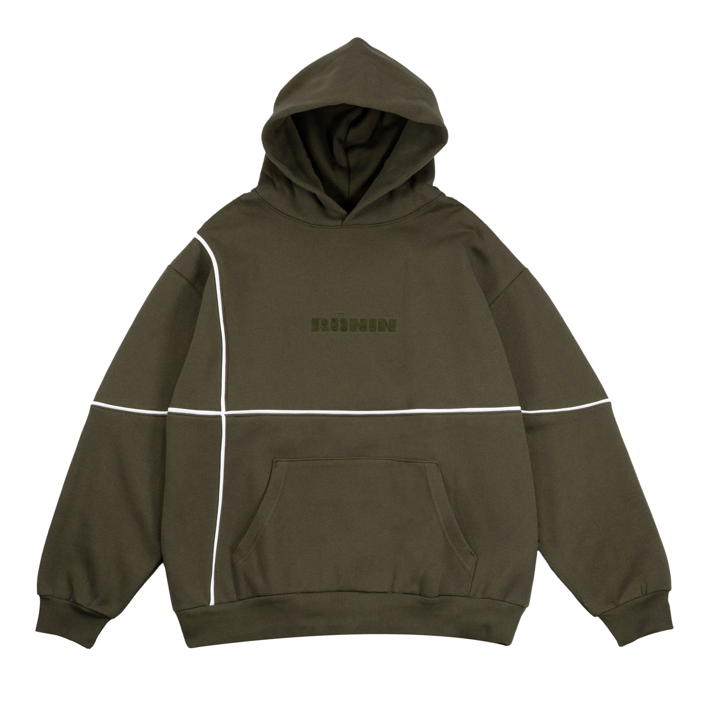 Piping Logo Hoodie - Olive