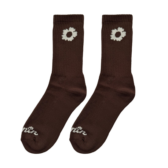 Flower Socks - Brown