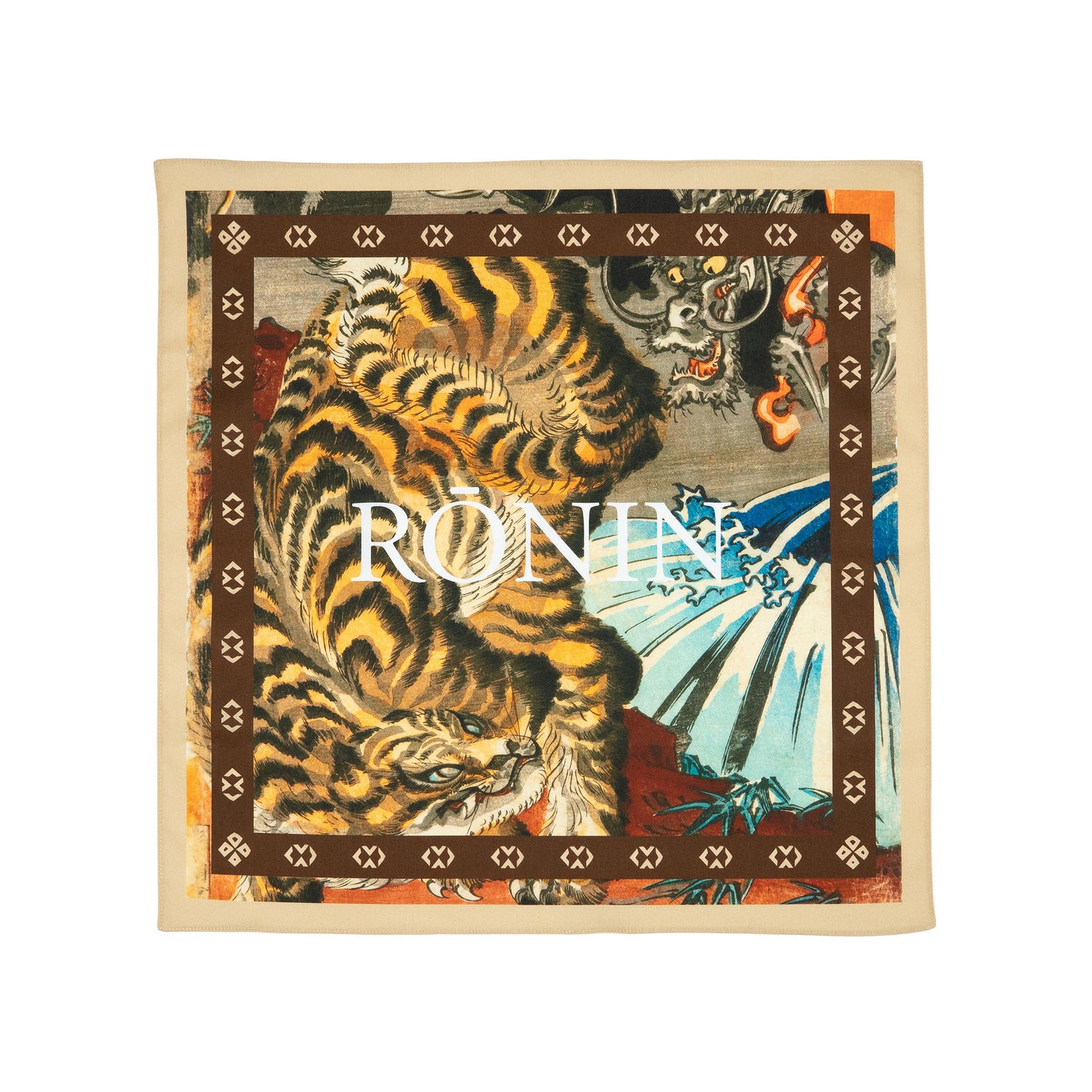 Load image into Gallery viewer, Tiger &amp;amp; Dragon Bandana - Brown
